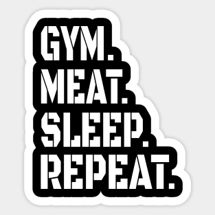 GYM MEAT SLEEP REPEAT CARNIVORE STENCIL ATHLETIC SPORT STYLE Sticker